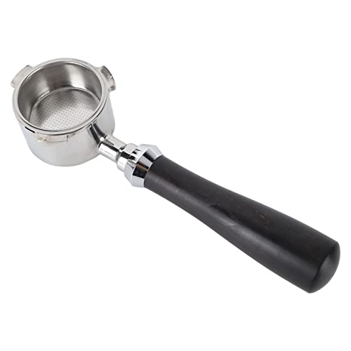 Estink Holzgriff Edelstahl Kaffee Portafilter, Bodenloser Kaffeefilter für Kaffeemaschine, Abnehmbares Design Professionelles Cafézubehör (Typ B ohne Deckel (ca. 7 x 2,85 x 6,5 cm / 2,8 x) von Estink