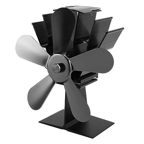 Estink Holzverbrennungsherd -Lüfter 5 Klingen Angetrieben (Black) von Estink