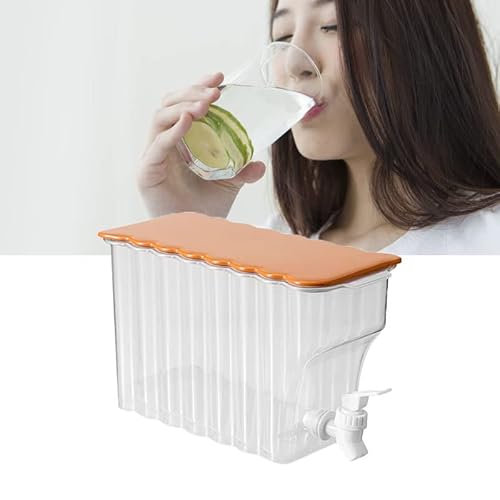 Estink Kaltes Wasserkocher mit Wasserhahn PP Versiegelter Kühlschrank für Hausgemachte Eistee Nachmittags Büro Ruhefamilie 11.0x4.9x6.5in (WHITE) von Estink