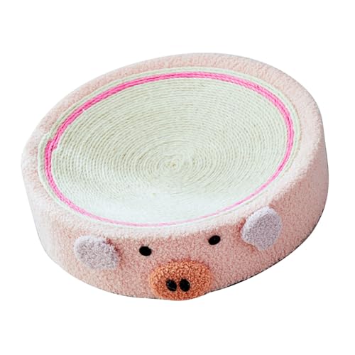 Estink Katzenkratzer -Bett Premium Sisal Runde Form für das Schärfen von Krallen mit Müllfunktion für Alle Jahreszeiten - 15,4 Zoll Durchmesser Katzenpad (Piggy -Typ) von Estink