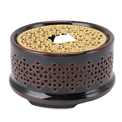 Estink Keramik -Teekannewärmer Tee Kaffeewärmerer Wärmerer Basis mit Festem Weichem Kissen und Konkaves Design, Ideal, um Tee und Kaffee zu Hause Warm zu Halten (Brown) von Estink