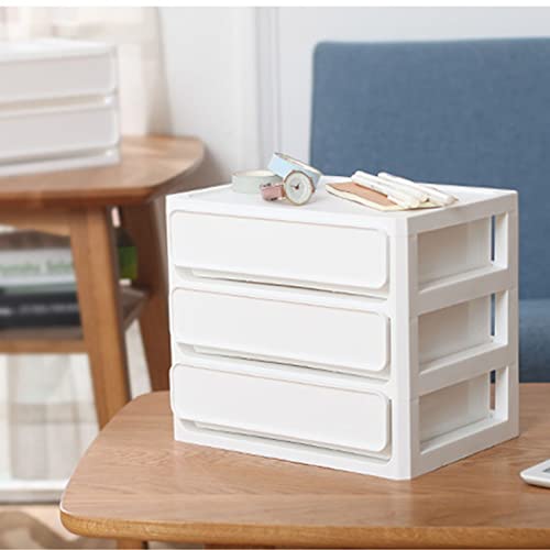 Estink Kompakte Desktop -Aufbewahrungsschublade mit Schubladendesign, Mehrschichtiger Stapelbarer Organizer für Schreibwarenbücher, Ideal für Wohnheimhaus - Kunststoffmaterial (White) von Estink