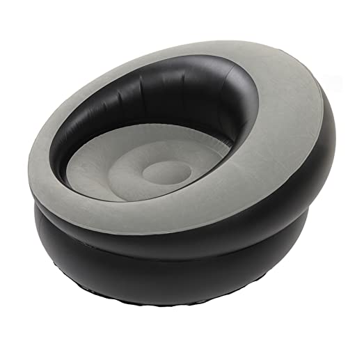 Estink Kompakter Aufblasbarer Sofa -Stuhl für Schlafzimmer -Reisecamping, Schnelle Inflationsperrende Luftsofa Zum Lesen von Bräunung, Leicht Aufblasbare Couch (Grey) von Estink