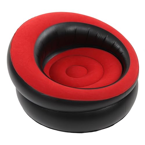 Estink Kompakter Aufblasbarer Sofa -Stuhl für Schlafzimmer -Reisecamping, Schnelle Inflationsperrende Luftsofa Zum Lesen von Bräunung, Leicht Aufblasbare Couch (Rot) von Estink