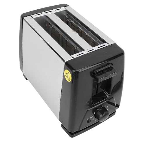 Estink Kompakter Weitschlitz 2 Slice Toaster Tragbarer Elektrischer Toaster für Home Kitchen Office Apartment Abs Edelstahl Stahl (220V EU-Stecker) von Estink