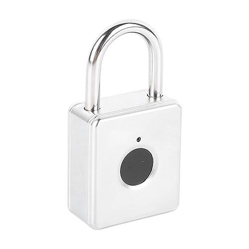 Estink Langlebiger Wasserdichtes Fingerabdruck Vorhängeschloss Hohe Genauigkeit Schlüssellose Schloss für Innenstudienschaltfach, Kompaktes Aluminiumlegiermaterial (SILVER) von Estink