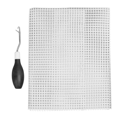 Estink Latch Hook Tool und Teppich Hooking Mesh Kit Personalisierte Handwerksprojekte Metallkonstruktion Bequemer Gummi Griff für Teppichherstellung (BLACK) von Estink