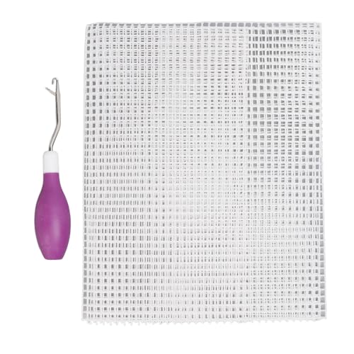 Estink Latch Hook Tool und Teppich Hooking Mesh Kit Personalisierte Handwerksprojekte Metallkonstruktion Bequemer Gummi Griff für Teppichherstellung (violett) von Estink