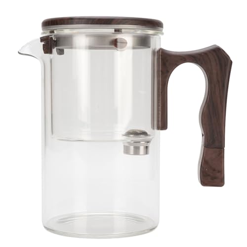 Estink Lose Blatt Tee Maker Glass Teekanne mit Sieb Holzgriff Genaues Gießen für Profis (Transparent 750 ml) von Estink