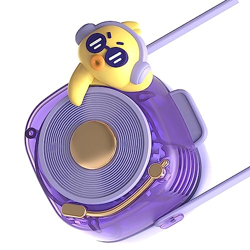 Estink Lüfterlüfter Blatteless Neck Tragbare 3 Geschwindigkeiten Verstellbarer Hängelfächer für Outdoor -Sport -Lithium Akku (violett) von Estink