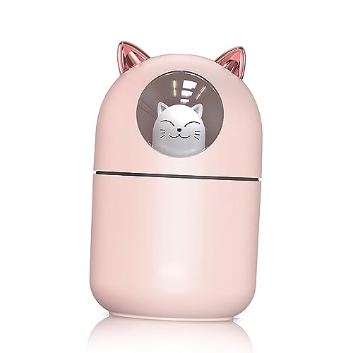 Estink Luftbefeuchter Geräuschloser Tragbarer Mini -USB mit Farb -LED Licht für Büros Schlafzimmer Auto, Nachtlampe Ultraschalltechnologie Kompakt und Tragbarer Kühler Nebel Luftbefeuchter (PINK) von Estink