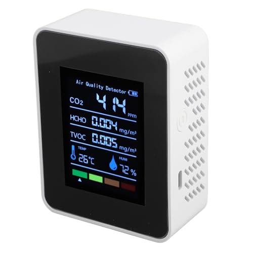 Estink Luftqualitätsdetektor Tragbar Bequemer Multifunktional 5 in 1 Innenprüfer für Home Office Travel ABS (WHITE) von Estink