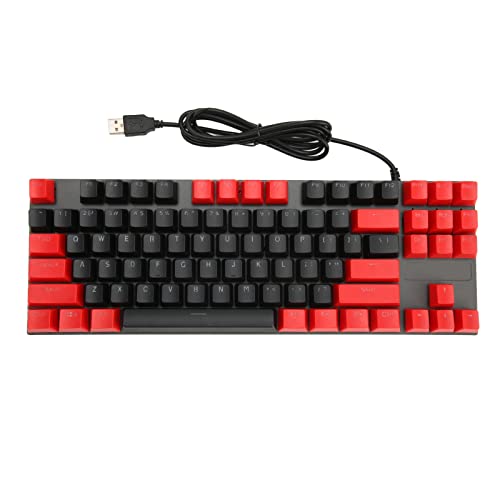 Estink Mechanische Tastatur mit 87 Tasten, Kabelgebundene Tastatur mit Blauem Schalter, Atmende RGB-Hintergrundbeleuchtung, Schnelle Reaktion, Wasserdichtes Design, Kann für (Verdrahtet Schwarz Rot) von Estink