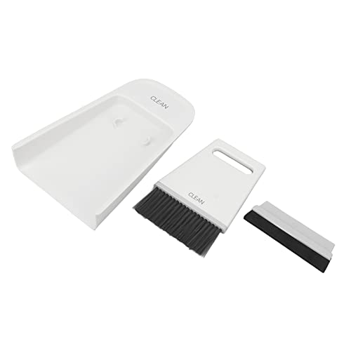 Estink Mini Hand Besen Staubpan Set Hartes Pinsel für die Lebensumgebung Kleiner Haustiere, Einfache Lagerung ABS -Material (Grau-weiß) von Estink