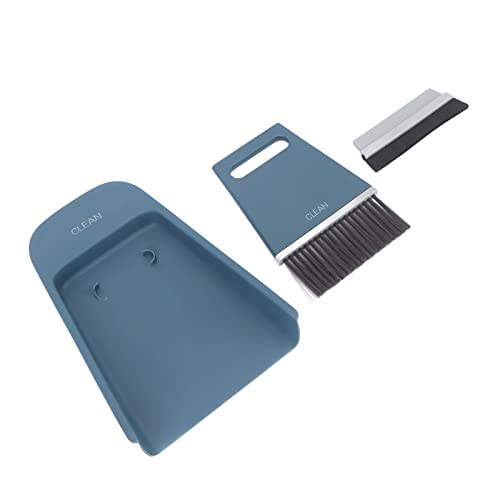 Estink Mini Hand Besen Staubpan Set Hartes Pinsel für die Lebensumgebung Kleiner Haustiere, Einfache Lagerung ABS -Material (Navy blau) von Estink