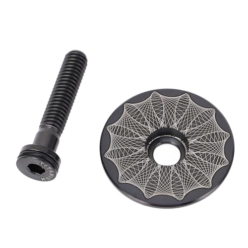 Estink Mountain Road Bike Headset Stiel Top -Kappe Verbessert die Stabilität Leicht für 28,6 Mm Ti -Legierung (Black) von Estink