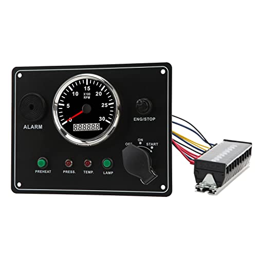 Estink Multi -Funktion Tachometer Paneel Feststruktur Marine Central Control Panel für RVS -Yachten Boote (24V) von Estink