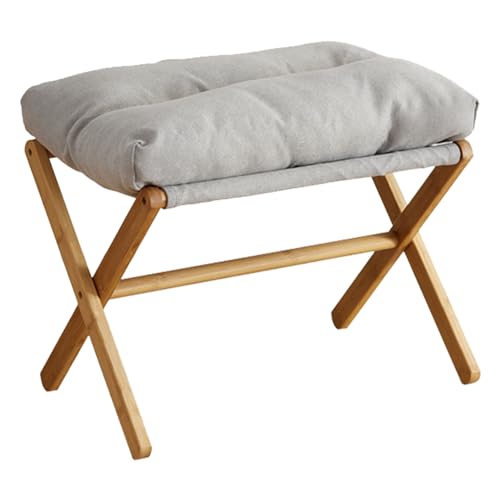 Estink Multifunktionaler Fußhocker mit Weichem Kissen für Schlafzimmerbüro, Robuster Konstruktion für Langfristigen Komfort (Grey) von Estink