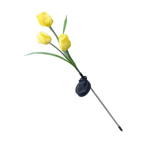 Estink Outdoor Solar Tulip Blume LED LED Leicht Wasserdichtes Gartendekor für Terrasse Garten (Yellow) von Estink