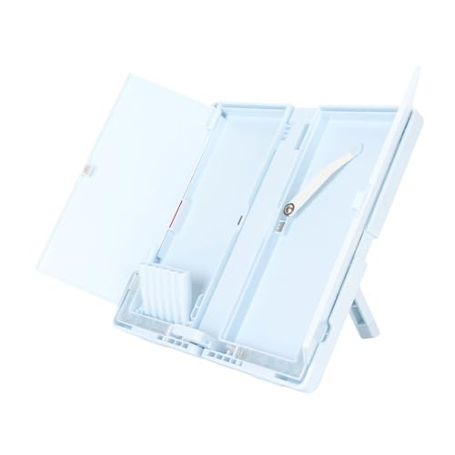 Estink Pencil Case Book Leseständer Verdickte ABS Triangular Support Faltbare 2 -Layer -Bleistiftbox Halter für Schüler (BLUE) von Estink