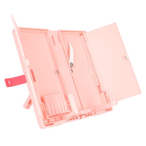 Estink Pencil Case Book Leseständer Verdickte ABS Triangular Support Faltbare 2 -Layer -Bleistiftbox Halter für Schüler (PINK) von Estink