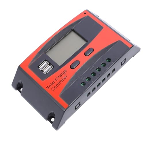 Estink Red Solar Lader Controller Effizienter Dual -USB -Ports Regler für 12 V 24 V Solarladung, Großer LCD Bildschirm für den Heimgebrauch (80A) von Estink