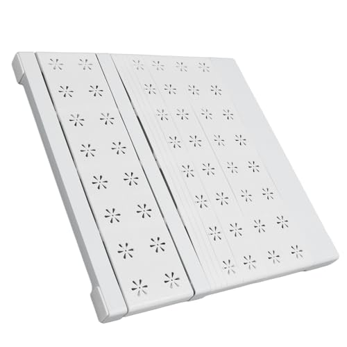 Estink Robus Verstellbares Schrank Spannungsschelf Organizer, Stahlrohr ABS PP Closet Regal Rack für Badezimmer, Bequeme Artikelorganisation (31 bis 42 cm/12,2 bis 16,5 Zoll) von Estink
