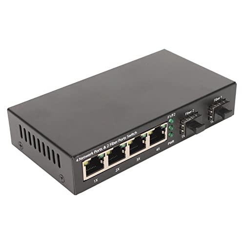 Estink SFP Fibre Switch 6 Ports Selbstanpassungsfähiger LED -Indikator Ethernet Optical Switch für EIN Effizientes Verlustfreies Übertragungsbüro -Netzwerk (EU-Stecker) von Estink