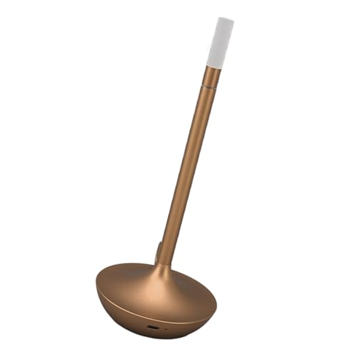 Estink Schnurlose Tischlampe Innovative Kerzenform 3 Level Helligkeit Dimmbare Wiederaufladbare LED -Schreibtischlampe für Moderne Wohnkultur (GOLD) von Estink
