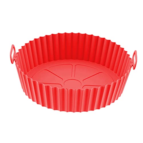 Estink Silikon Flexibel Einfach zu Reinigen Wiederverwendbare Runde Fritteusen -Liner für Bequem (Rot) von Estink