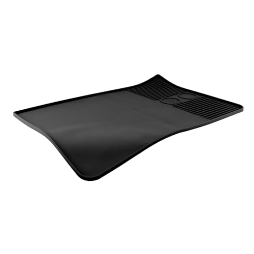 Estink Silikonkaffeematte Großgröße Multifunktionaler Wärmeisolierung Stoßdicht Nicht Rutschfestes Wiederverwendbares Pad für Kaffeestation Food Grade Safe Geruchlos (BLACK) von Estink