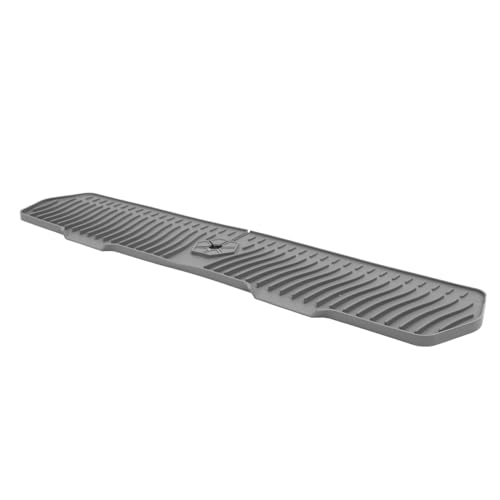Estink Silikonküchenspüle Spritzschutz, Leicht zu Reinigende Tropffänger -Tablett, Breite Anwendungen, für Badezimmerschalter, 29,92 Zoll (GREY) von Estink