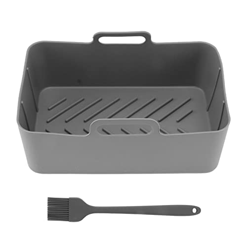 Estink Silikonluft Frittierin -Pfanne Wiederverwendbarer Topf mit Ölpinsel für DZ201 DZ401, Hochtemperaturbeständiges Kochwerkzeug für Kulinarische Experten (GRAY) von Estink