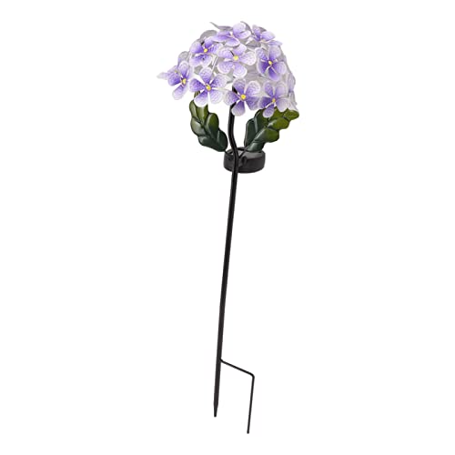 Estink Solar Hortensie Blüten Leuchten Wasserdicht Im Freien Dekorative LED Solarleuchten für Garten Terrasse Muttertags, Eisenmaterial (violett) von Estink