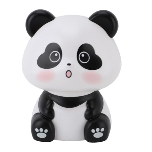 Estink Solar Nicken Panda Figur Luck Wealth Ornament für Auto Dashboard Home Office Schreibtisch Geschenke (Herzaugen) von Estink