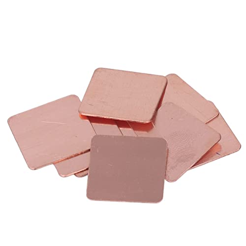 Estink Starke Thermische Leitfähigkeit Kupferthermie -Pad - 20pcs Kupfer Kühlkörper für Laptop CPU GPU (0,5 mm) von Estink