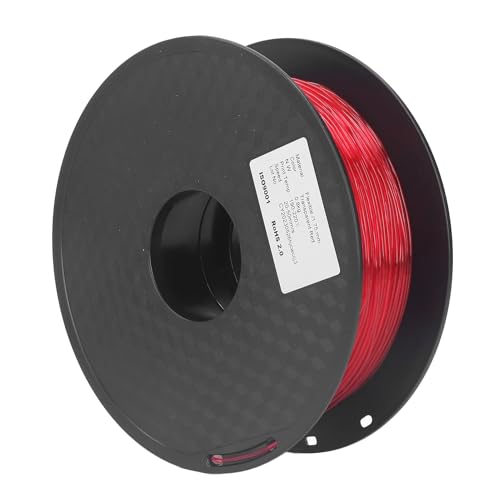 Estink TPU -Filament mit Hoher Permeabilität 1,75 Mm, Verstopfenfrei und Genauer Druck, Ideal für FDM 3D -Drucker, 1 Kg Bündel (Transparentes Rot) von Estink