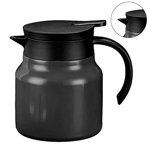 Estink Thermisch Isolierte Teekanne Leicht zu Reinigen für Küchen Edelstahlmaterial 1000 Ml Kapazität (BLACK) von Estink