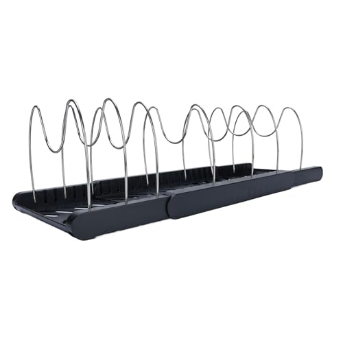 Estink Töpfe und Pfannen Organizer Erweiterbares Kochgeschirrrock für die Küchenorganisation, Einstellbarer Pfanne Halter für Ordentliche Schrank, Lagerregal für Hausköche, Material: Hüften, von Estink