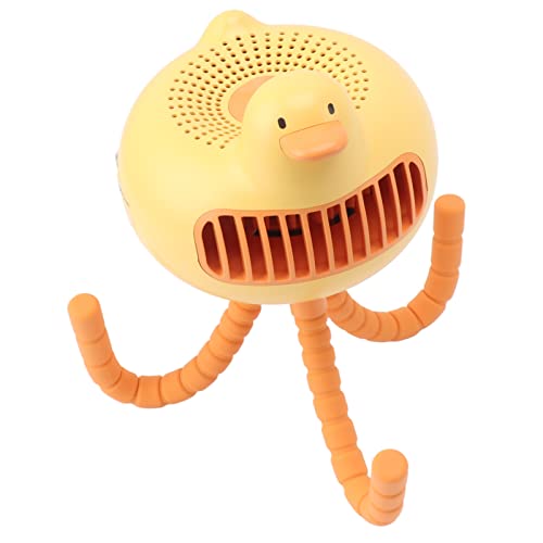 Estink Tragbarer Clamp/Holder mit Niedrigem Rauschen auf Kinderwagenlüfter Niedliche Entenform 3 Level -Lüfter für Baby, Wiederaufladbare USB -Akku (YELLOW) von Estink