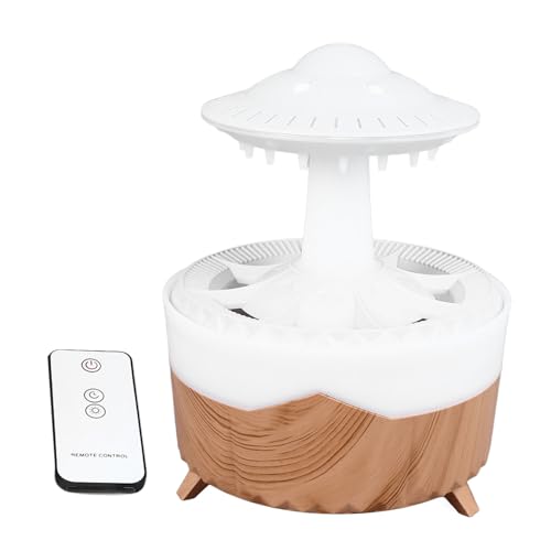 Estink Tragbarer Regentropfen - -Mini Luftbefeuchter für Schlafzimmer, Ultra Ruhiger Motor Nebel Luftbefeuchter mit Fernbedienung EU Stecker 100‑240V (Holzkornfarbe) von Estink