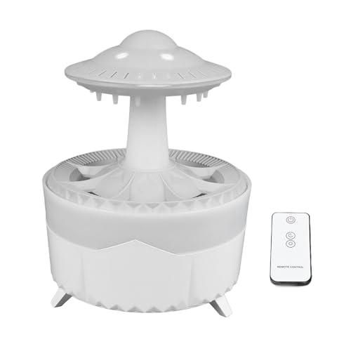 Estink Tragbarer Regentropfen - -Mini Luftbefeuchter für Schlafzimmer, Ultra Ruhiger Motor Nebel Luftbefeuchter mit Fernbedienung EU Stecker 100‑240V (WHITE) von Estink