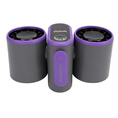 Estink USB -Lüfter mit Dual Air Outlets und Intelligentem Digitaleintritt für Autolüftungsbatterien Batterieantrieb Tragbarer Lüfter für Baustellen (dunkelgrau) von Estink