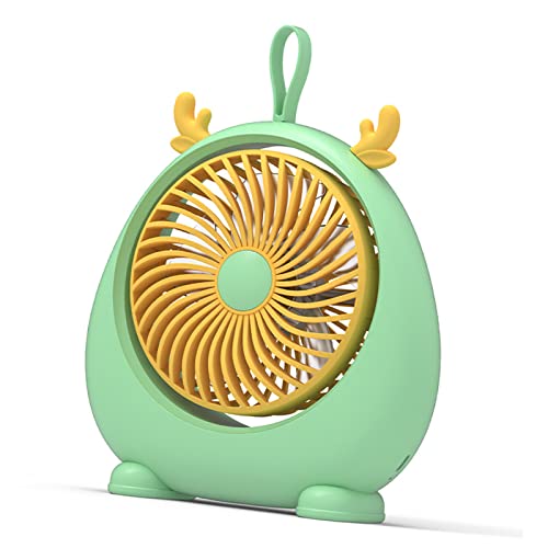 Estink USB -Schreibtisch -Lüfter Ruhiger Tragbarer Mini Netter Tabletop Lüfter mit Großem und Weichem Wind für Zuhause, 2 Gangwindgeschwindigkeit für Büro, PP Material (GREEN kleine Größe) von Estink