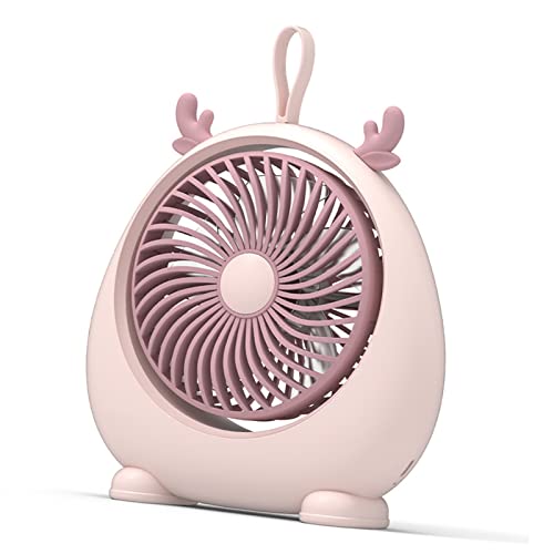 Estink USB -Schreibtisch -Lüfter Ruhiger Tragbarer Mini Netter Tabletop Lüfter mit Großem und Weichem Wind für Zuhause, 2 Gangwindgeschwindigkeit für Büro, PP Material (PINK kleine Größe) von Estink