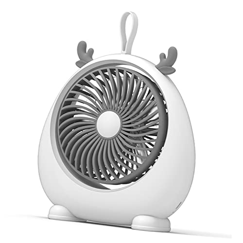 Estink USB -Schreibtisch -Lüfter Ruhiger Tragbarer Mini Netter Tabletop Lüfter mit Großem und Weichem Wind für Zuhause, 2 Gangwindgeschwindigkeit für Büro, PP Material (WHITE kleine Größe) von Estink