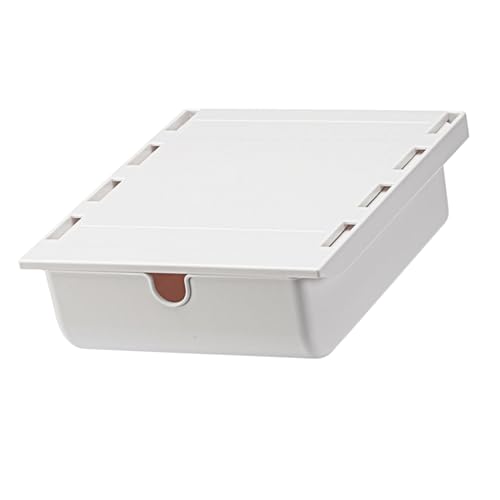 Estink Unter Dem Schreibtisch Versteckte Schublade Starker Klebstoff Unter Tischlagerbox für Büroschule, PS -Acrylkleber (Elegantes Weiß) von Estink