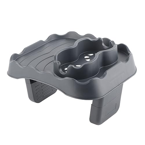 Estink Verstellbarer Getränkehalter, Whirlpool-Tischablage, Rutschfestes TPU-Material mit Abflusslöchern für Schwimmbäder, Spas, Badewannen (Grey) von Estink