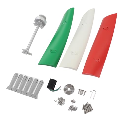 Estink Vertikale Maglev Windturbine 3 Klingengenerator 100W für Boote, Kabinen, BAU - Weißes Rotes Grünes Material ABS Aluminiumlegierung GFRP (24V) von Estink