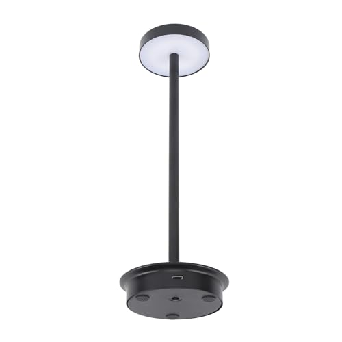 Estink Wiederaufladbare LED -Tischlampe Tragbares Dimmabschnitt für Bettstudie USB C Metal Desk Light 2000mAh Kabelfreie Batterie für Home Office Decor (BLACK) von Estink